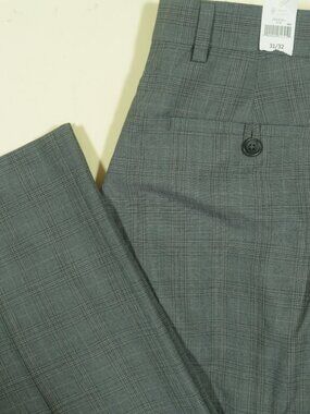 Banana Republic Glenplaid Dress Pants Mens 31 Gray Tailored Fit Flat Front New